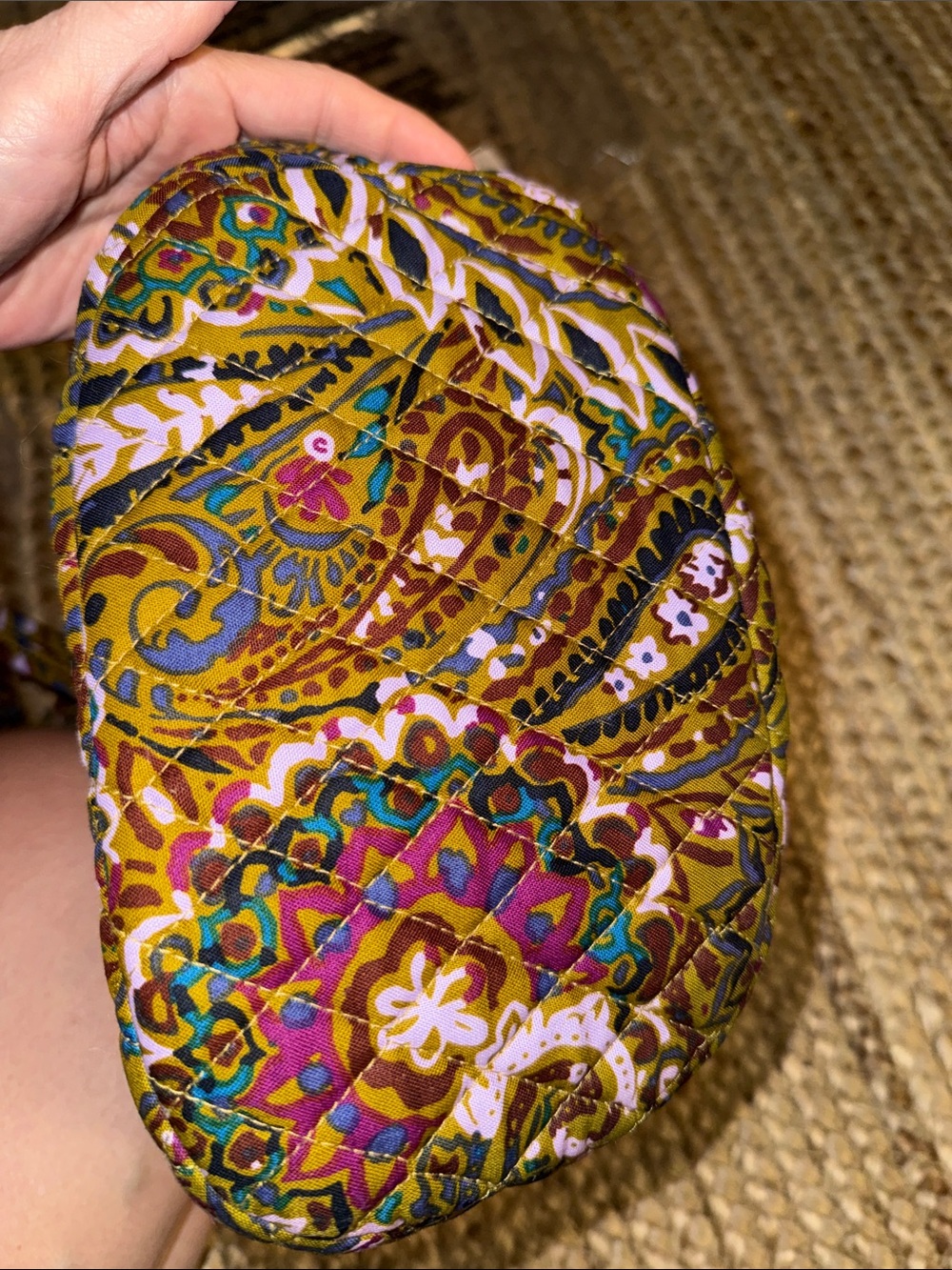 Vera Bradley Olive Green Paisley Shoulder Bag with Pink & Teal Accents - Picture 6 of 7